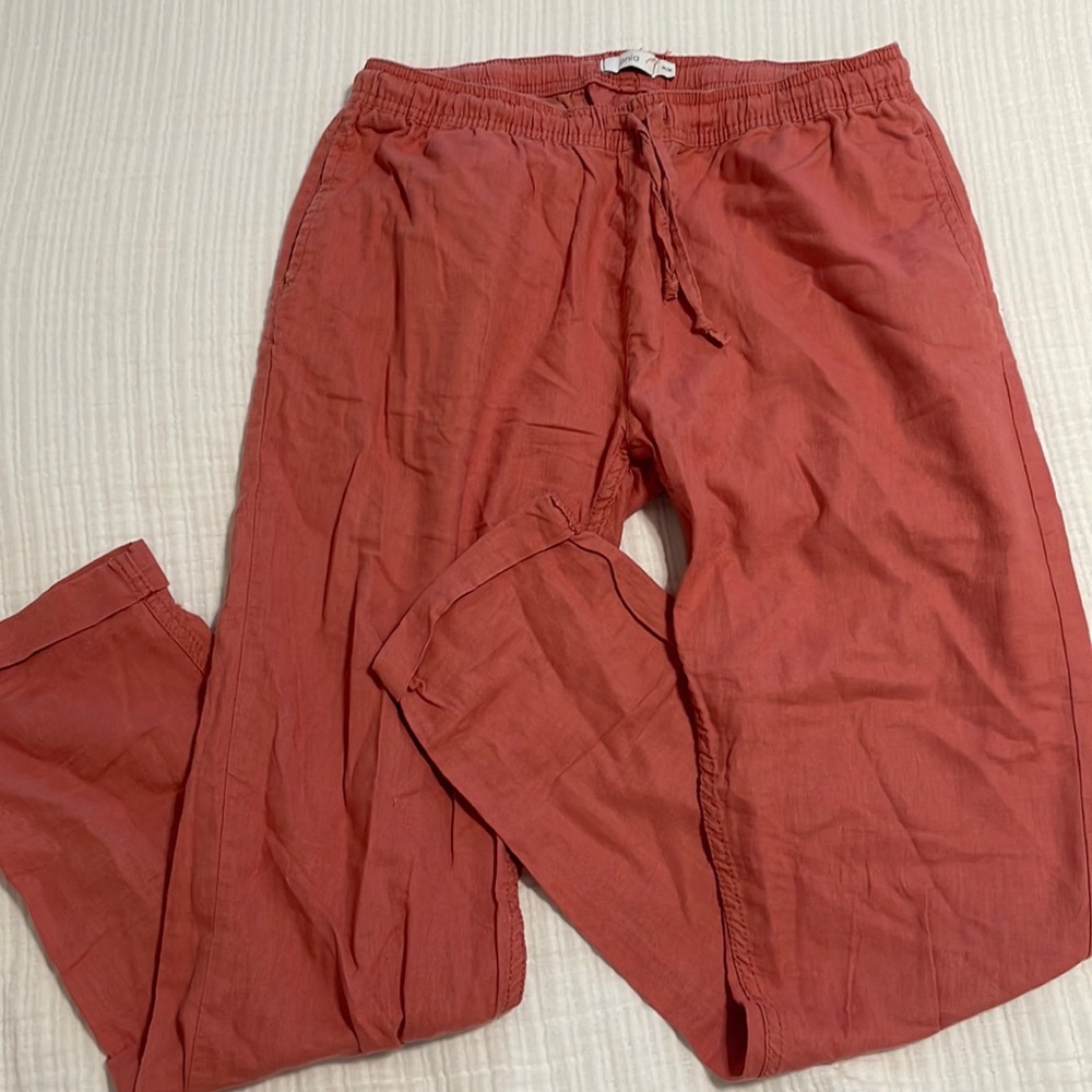 Onia Red Linen Pants